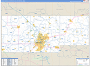 Cedar Rapids Metro Area Wall Map Basic Style